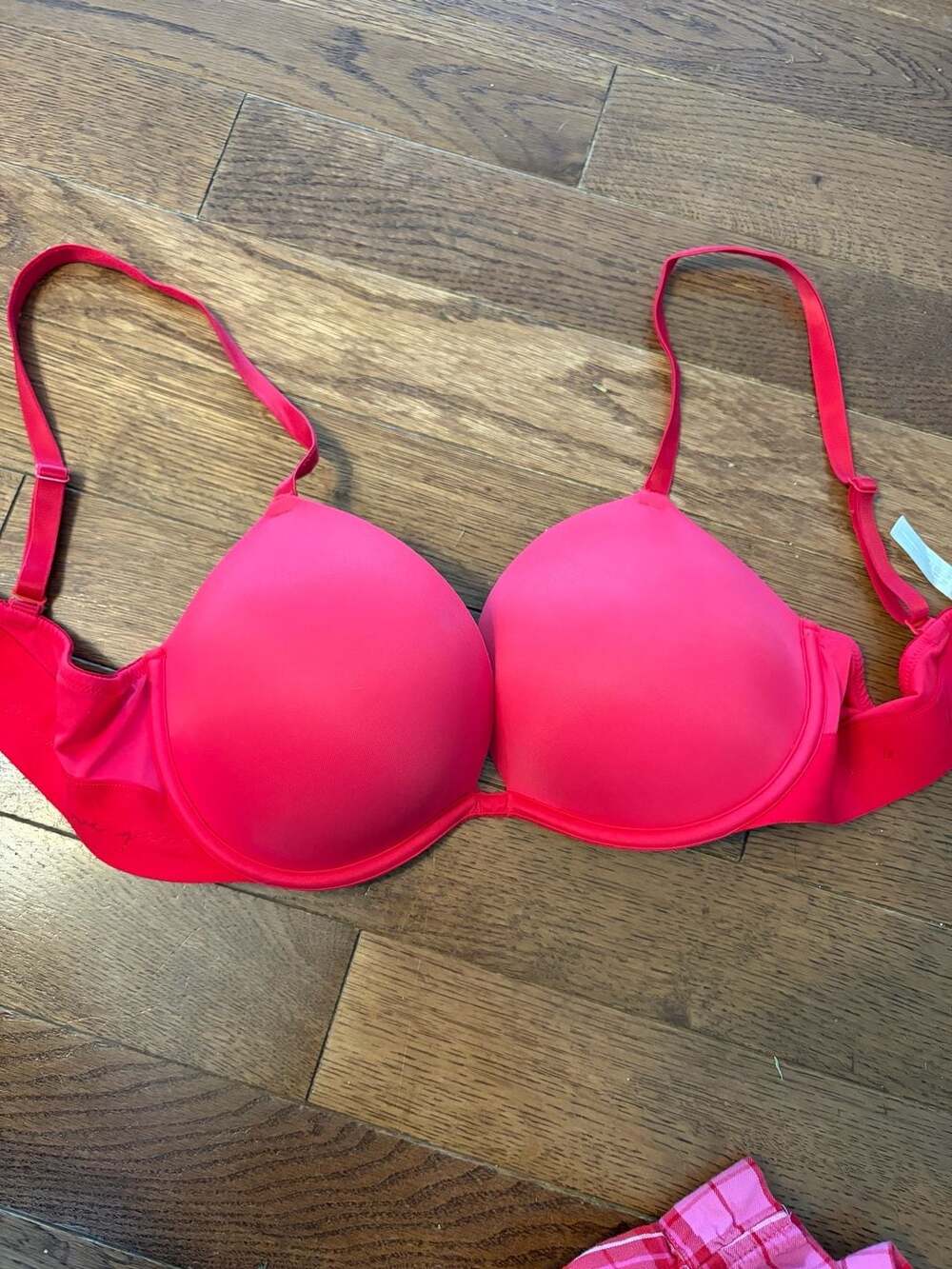 Victoria’s Secret PINK Wear Everywhere Super Push-Up Bra 36C Hot Pink and Red
